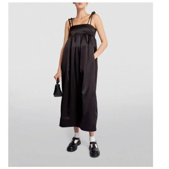chinese dress ladies Textured Organza Long Full Circle Dress US0 (FR32) / Black main image 1
